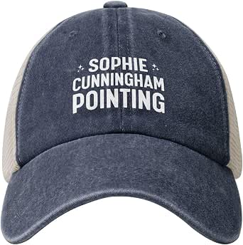 Sophie Cunningham Pointing Mesh Washed Denim Baseball Cap