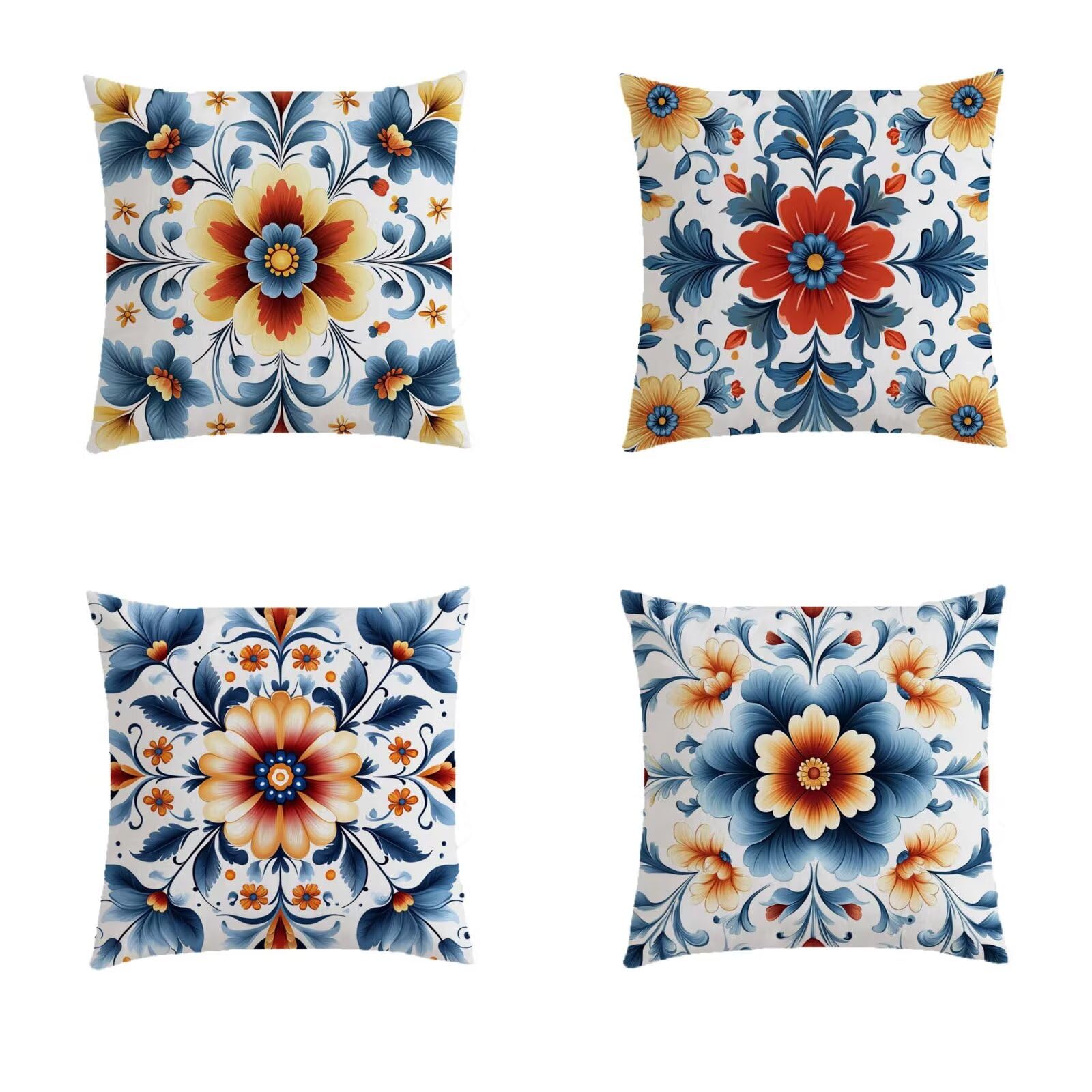 Housse coussin exterieur de qualité supérieure imitation lin imperméable style bohème