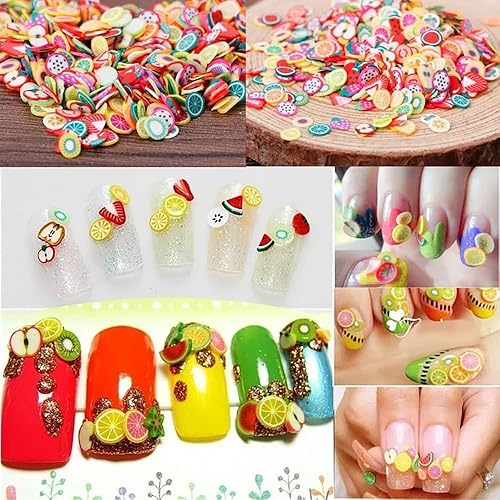 Miniatura 8 de Polímero mixto de arcilla polimérica de 1.76 oz, 0.197 in, mezcla de colores, rebanadas de cerámica suave, decoración de uñas, accesorios de relleno