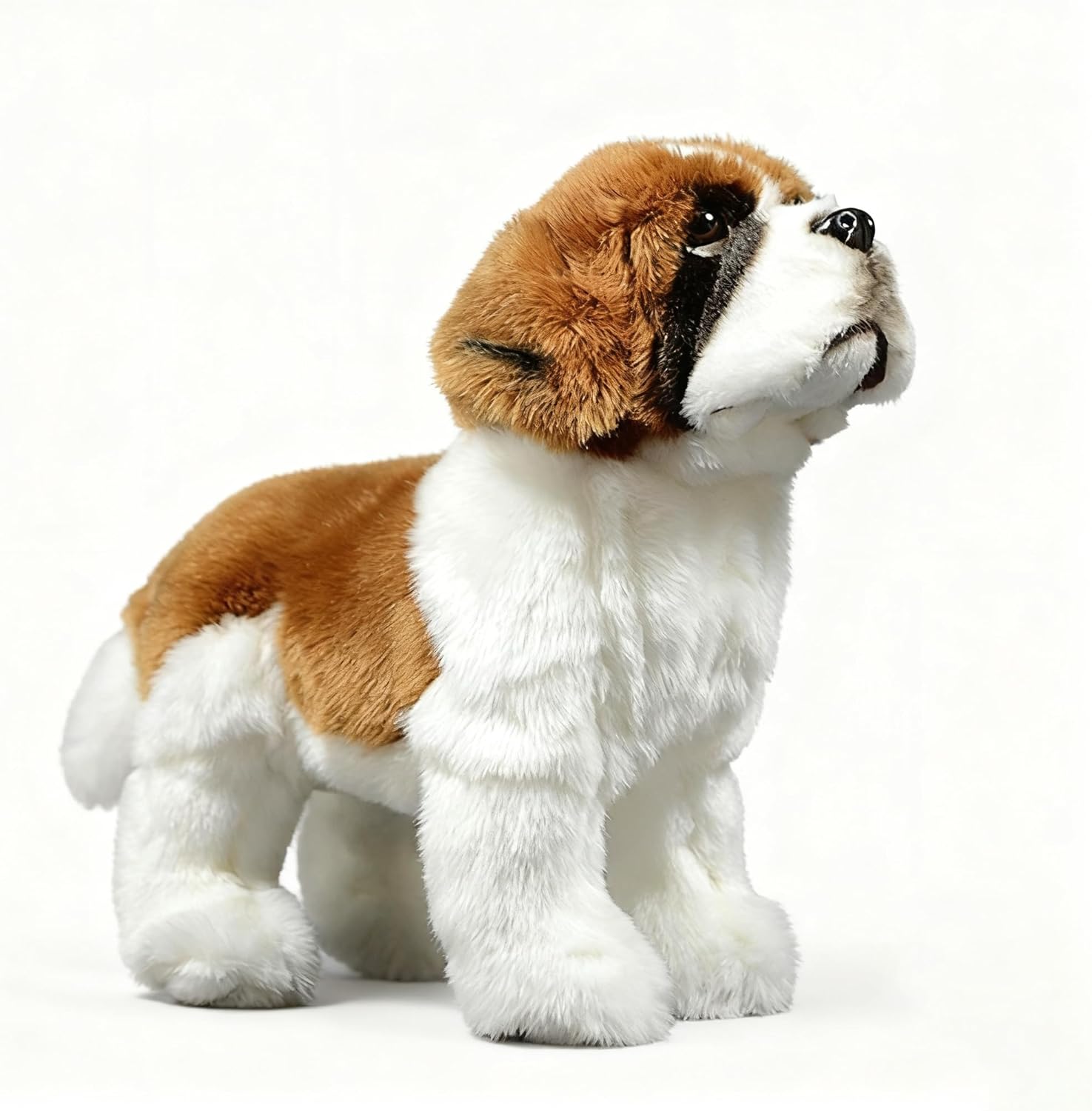 Soft Saint Bernard Dog Plush Toy – Cute Saint Bernard Dog Cushion, Realistic Saint Bernard Dog Animal Toy, 26cm/10″, Unique Plush Toy, Model Doll, Kids Gift (Brown)