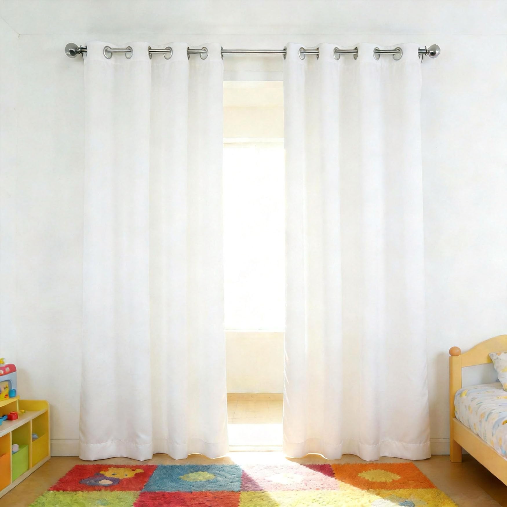 Rideau occultant thermique blanc 240 x 95 cm à oeillets