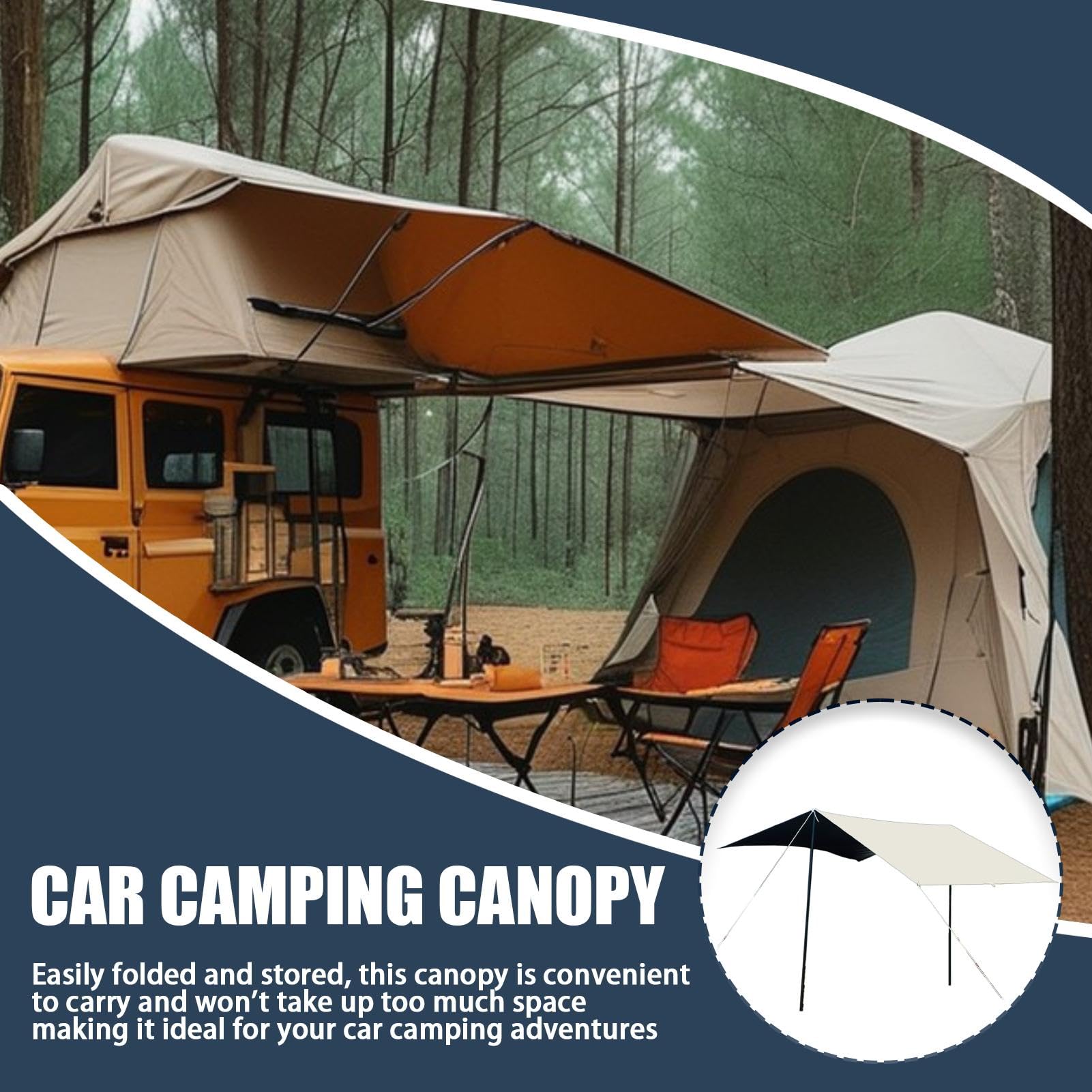 Tenda Da Sole Per Auto Tenda Pensilina Posteriore Multiuso Auto | Portellone Pensilina Ombreggiante SUV Per Campeggio Picnic Weekend Famiglia Attività Outdoor Viaggi Spiaggia