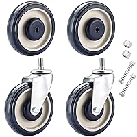 Vista 7 de MYFULLY Kit de ruedas de repuesto para carrito de compras de 5 pulgadas, ruedas de poliuretano escalonadas y de banda de rodadura completa