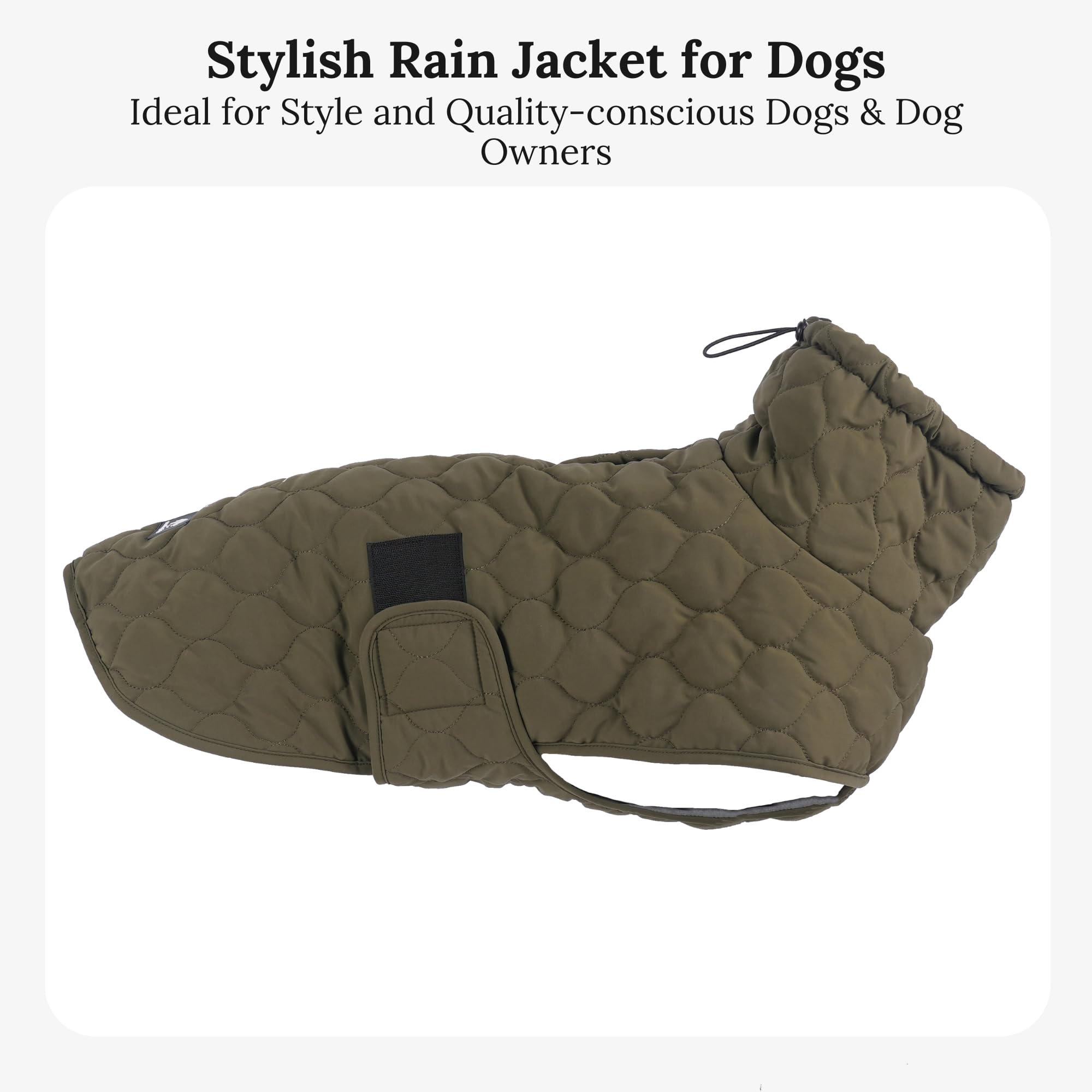 Wanderpfote Dog Coat - Quilted Jacket Dog Jacket Stylish and Elegant - Waterproof Dog Coat - Ideal for Small and Medium Dogs (Green, L) - Image 2