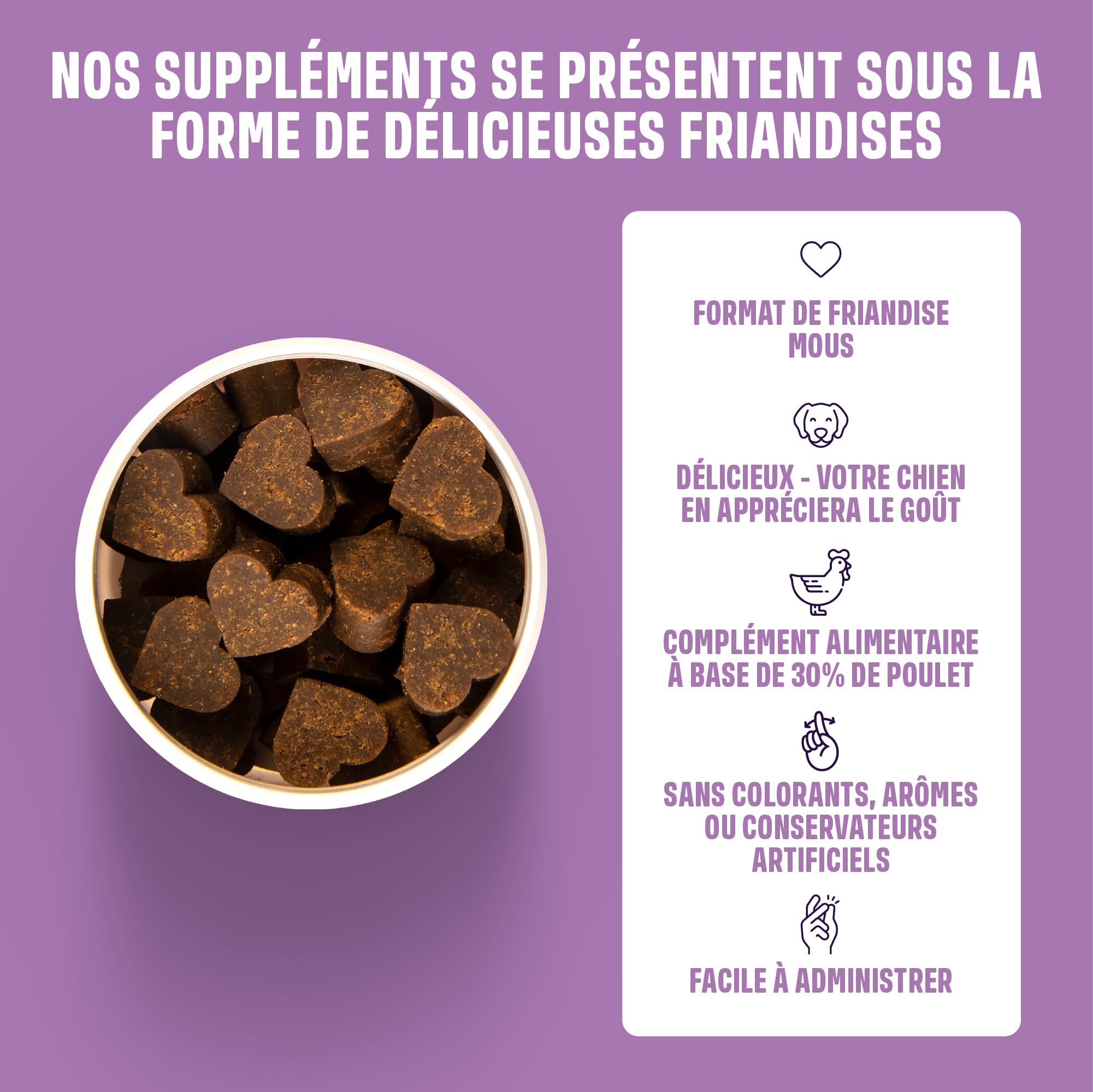 ivvi Relax Calmant pour Chiens - Formule avec L-Tryptophane en Cas d'Anxiété, de Stress et pour se Calmer - 60 Délicieuses Friandises au Poulet