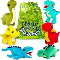 Vista 1 de Naturally KIDS Animales de peluche, regalos para niños y niñas, juego de juguetes de dinosaurio de peluche, 6