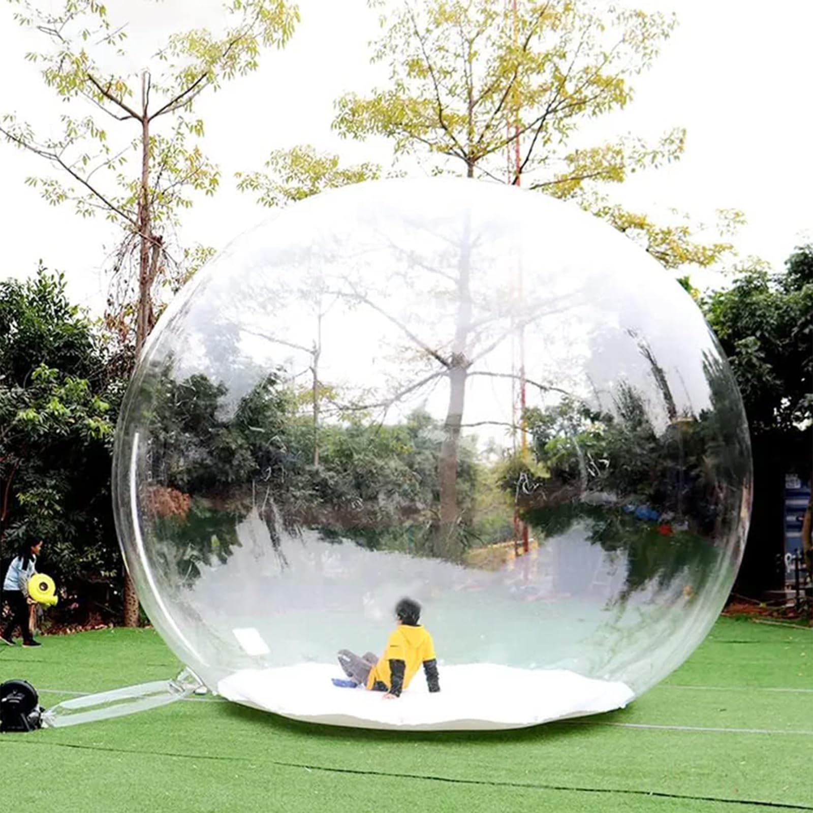 asdchZen Transparent Inflatable Bubble Tent, Inflatable Bubble Tent with Blower Transparent Outdoor Camping Stargazing Dome 4M to 6M (D 6M)