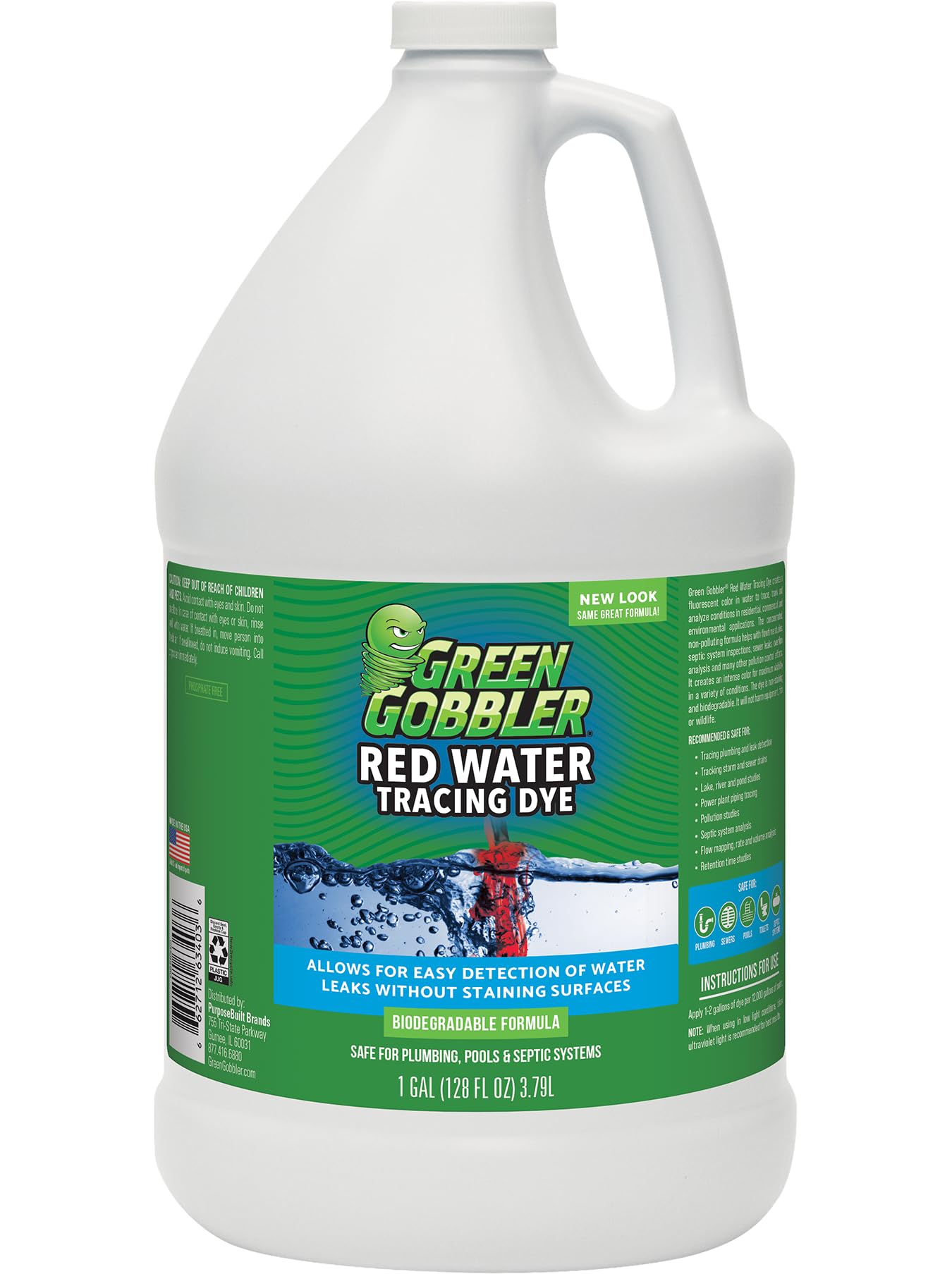 Green Gobbler Red Water Tracing & Leak Detection Flourescent Dye - 1 Gallon