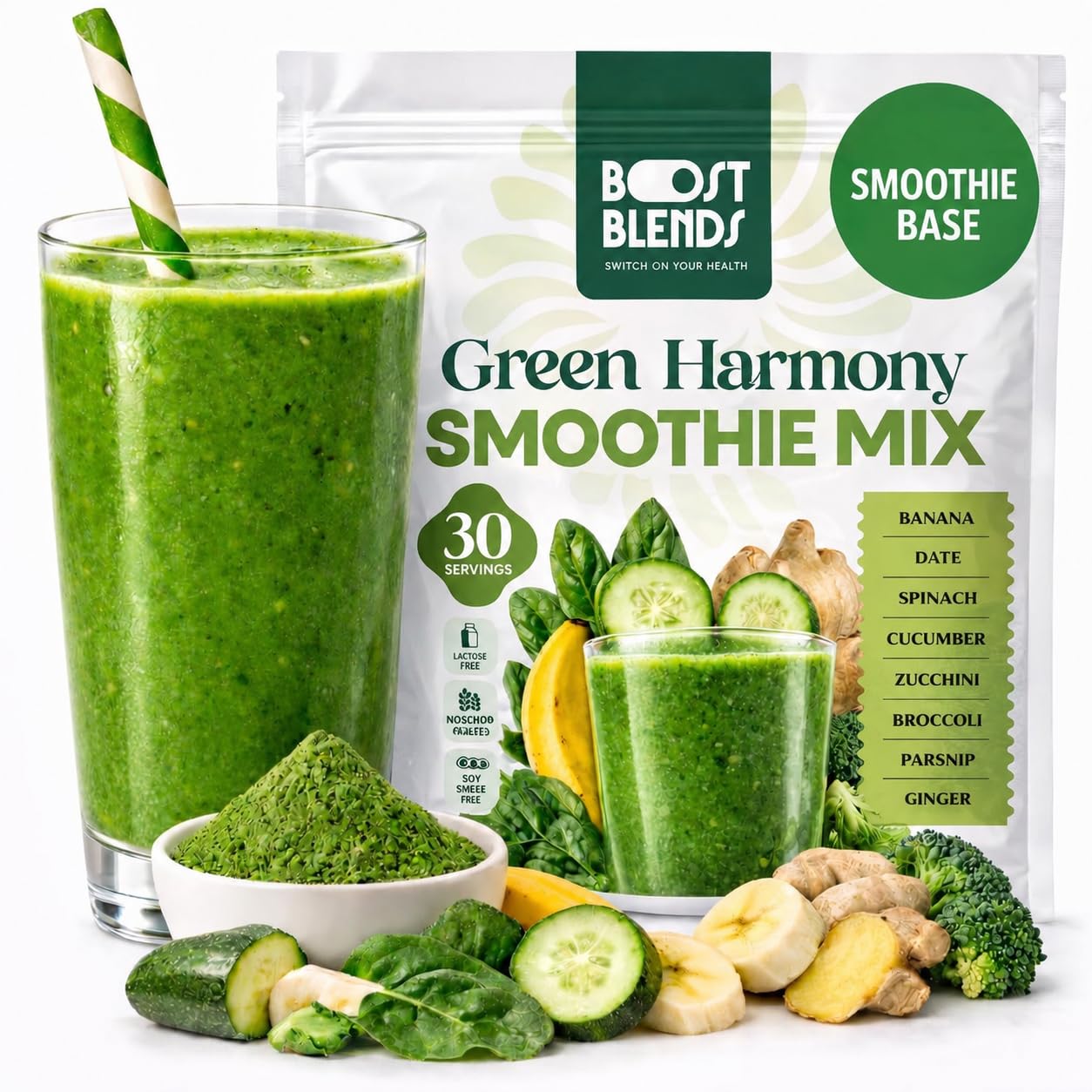 Amazon.com : Green Smoothie Powder with Super Greens & Detox