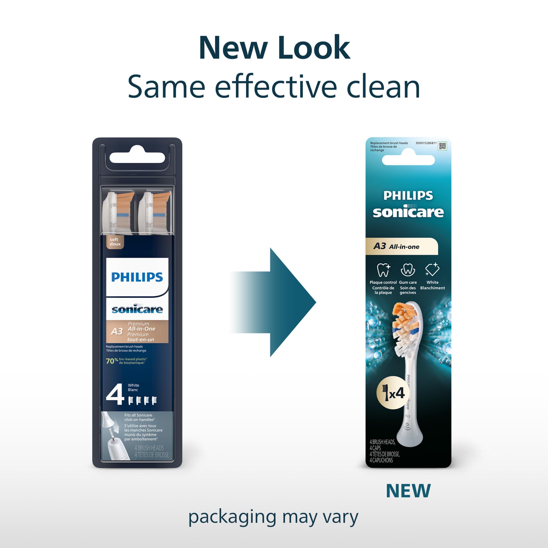 Philips Sonicare Premium All-in-One (A3) testina di ricambio per spazzolino 4 HP HX9094/65, Riconoscimento intelligente, Bianco