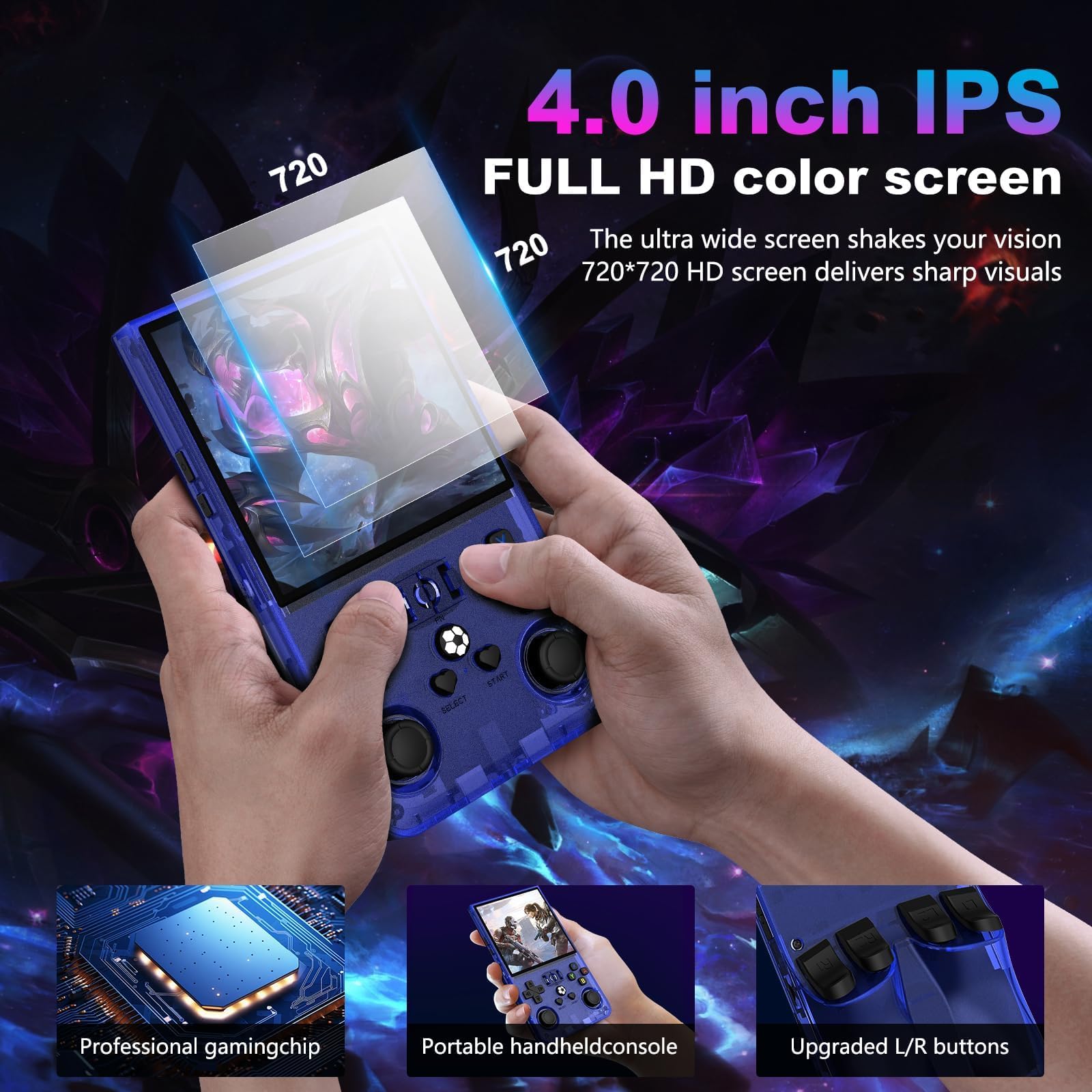 Amazon.com: R36MAX Retro Handheld Game Console, 4.0 Inch 720x720