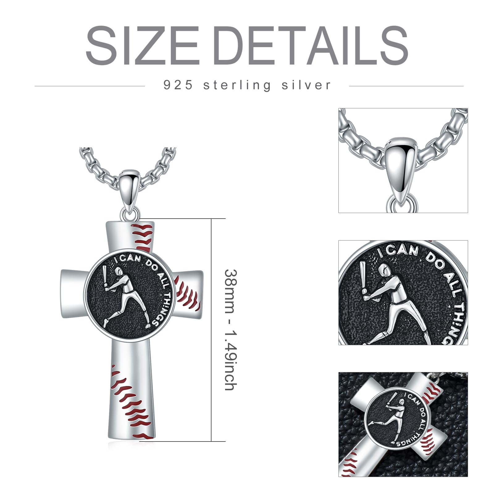 Snapklik.com : CEKAMA Baseball Cross Necklaces For Baseball Player ...