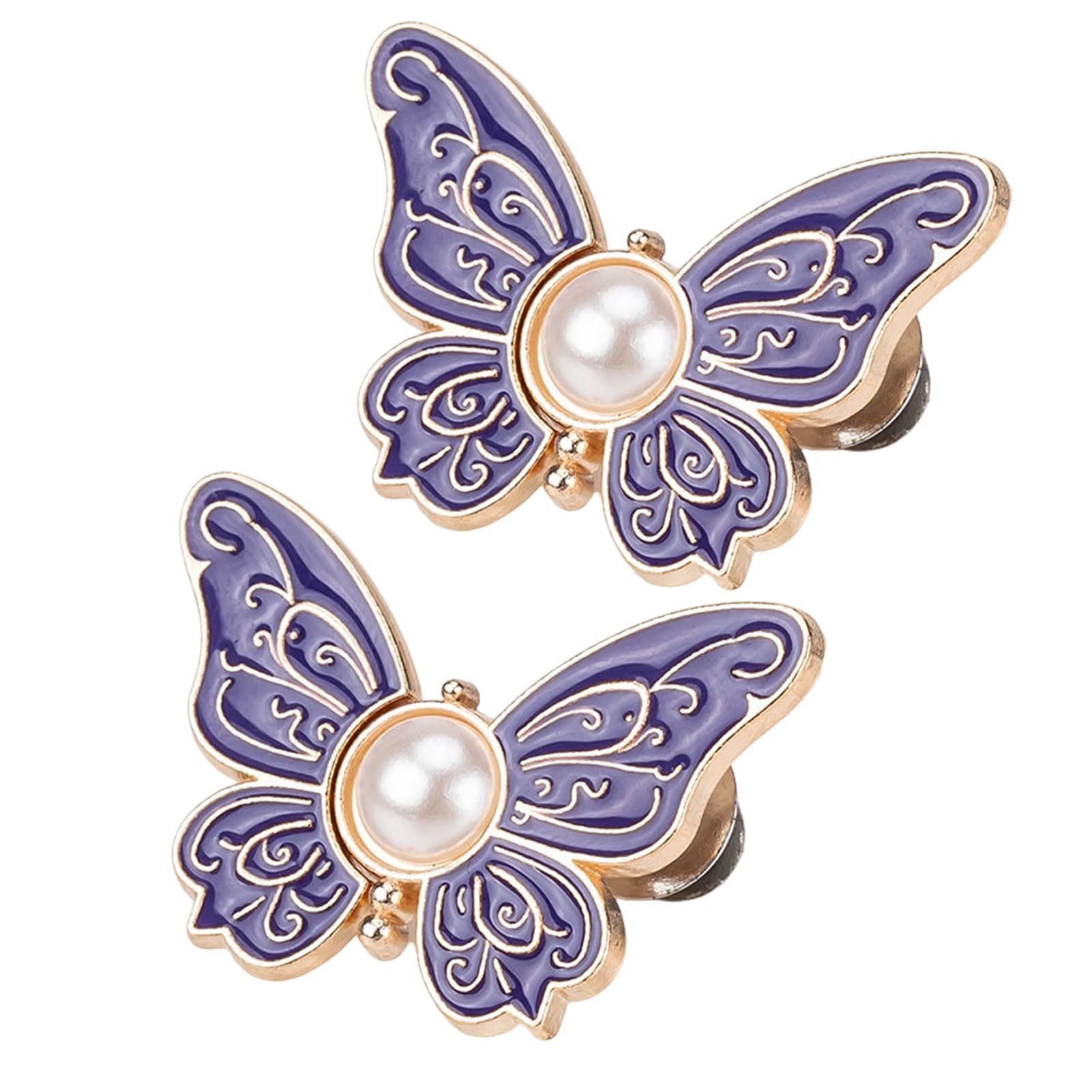 Mubsar 2Pcs Waist Butterfly Clips Reusable No Sew Pants Waist Tightener Buckle Clasp Detachable Butterfly Waist Cinching Button for