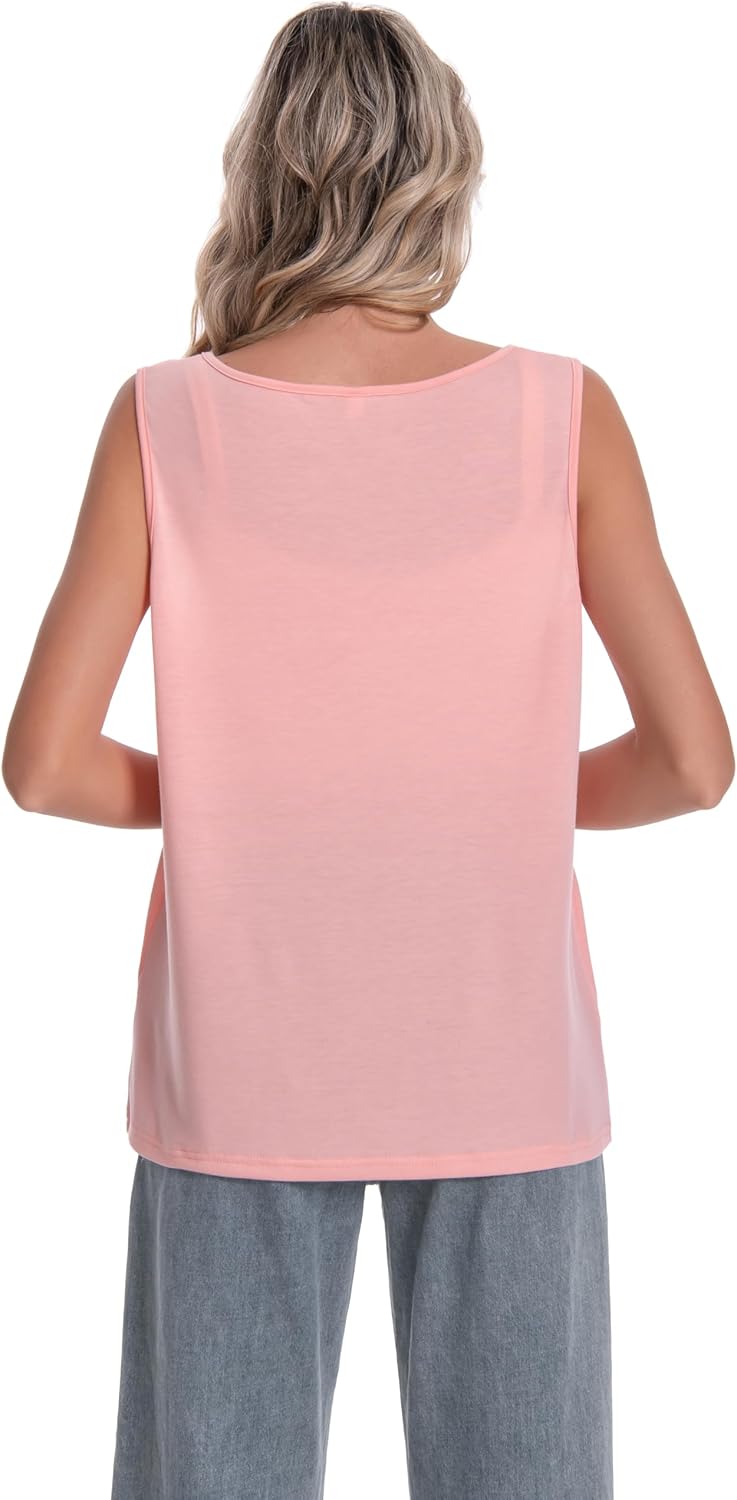 Mastectomy Top Tank with Drain Pockets Post Surgery Recovery Must Haves Clothing Comfy Sleeveless Shirts - Image 6