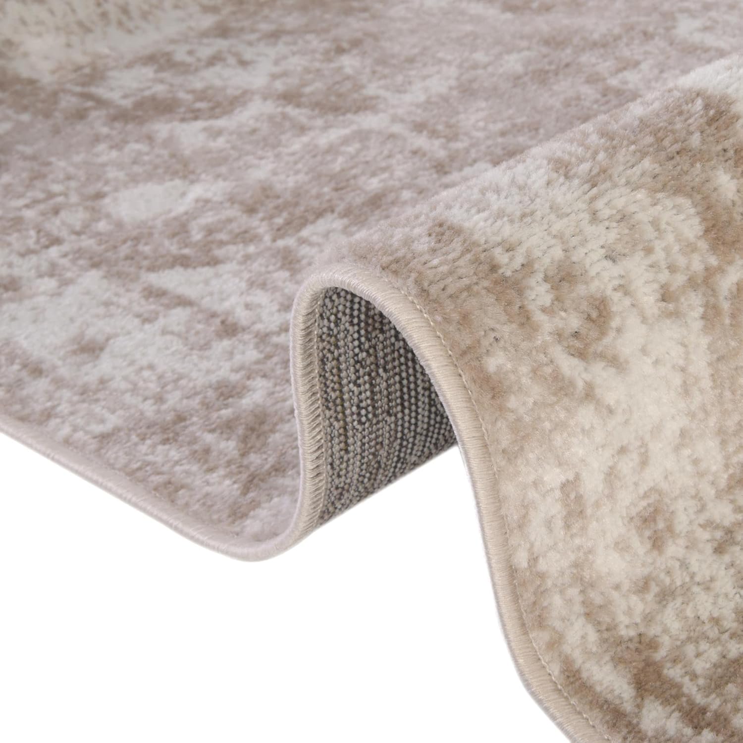 Rugs.com Monte Carlo Collection Rug – 8' x 10' Oval Beige Medium Rug Perfect for Living Rooms, Large Dining Rooms, Open Floorplans