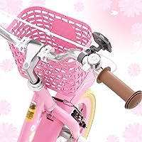 Vista 6 de XJD Bicicleta para niñas de 2 a 12 años de edad, bicicleta para niños de 12 a 20 pulgadas, con ruedas de entrenamiento y cesta Flor Rosa