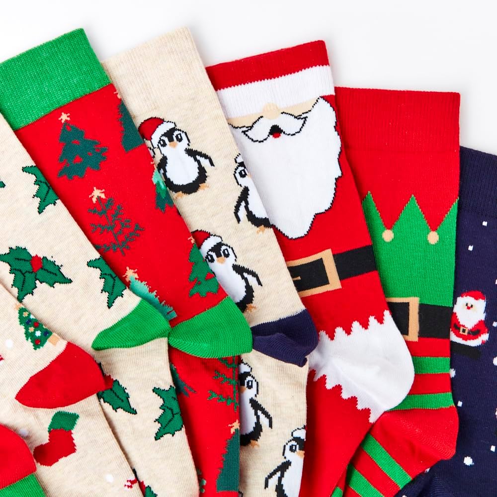 Christmas Socks Advent Calendar | Urban Eccentric “Snow Many Socks!” | 9 Pairs Holiday Novelty Socks for Men & Women | US Size Men’s 7–12 / Women’s 8.5–13.5