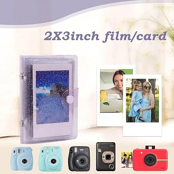 2Packs 36 Pockets 2x3 Photo Album for Fujifilm Instax Mini 12 11 9 8+ 8 7S 99 90 70 50S 40 26 25 Camera, Polaroid Snap, Z2300, SocialMatic Instant Cameras & Zip Instant Printer (Purple)