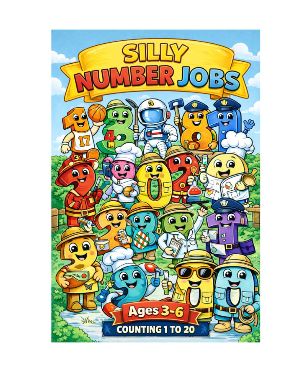 Silly Number Jobs Coloring Book !: Fun Number Characters for Kids Ages 3–6