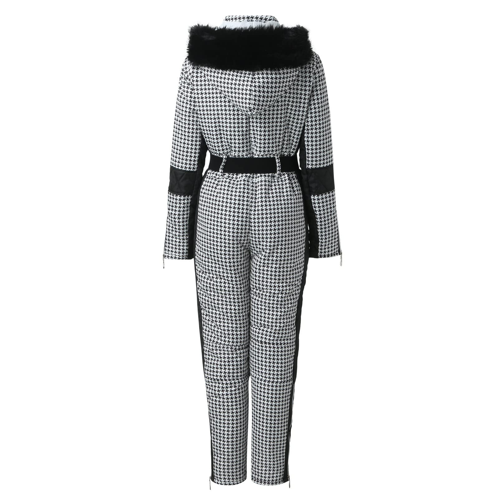 Generisch Mono de esquí de invierno para mujer, ropa deportiva al aire libre, traje de nieve impermeable con cuello de lana sintética extraíble