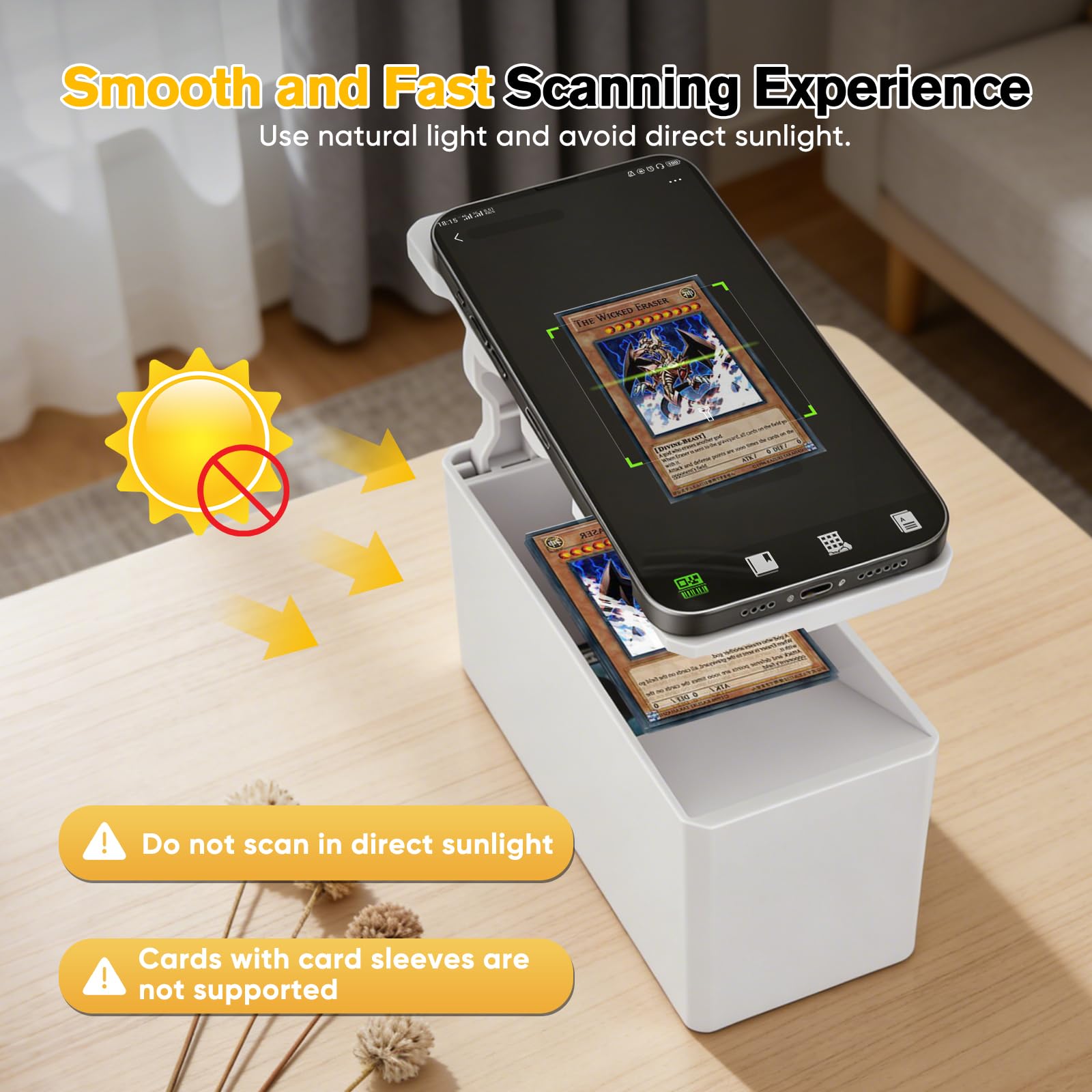 Support Scanner de Cartes pour Cartes à Jouer MTG TCG, Support Réglable pour Smartphone, Scan Rapide avec Application ManaBox, Matériau ABS Durable & Base Antidérapante