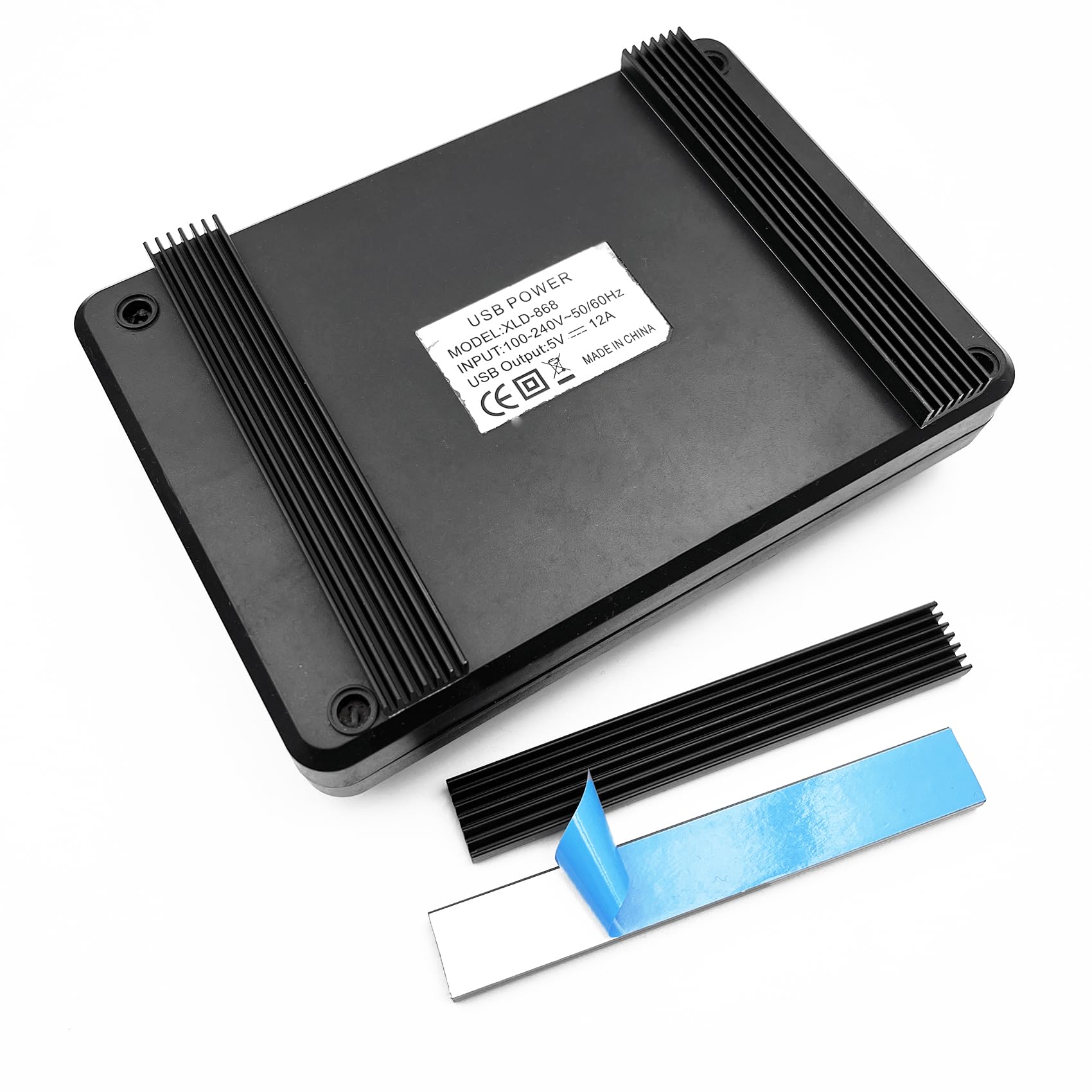 4 unidades de disipador de calor de aluminio de 0.55 pulgadas con cinta adhesiva conductora térmica, tira de disipador de calor de 3.937 x 0.551 x 0.236 in, aleta de enfriamiento para electrónica más 3