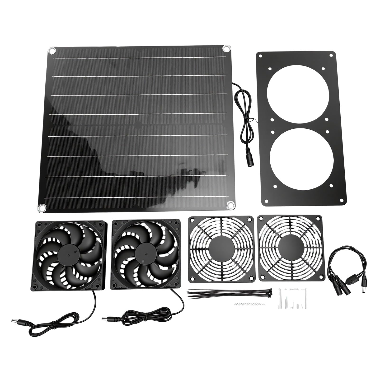 Kit Ventilateur énergie Solaire, 25W, Double Ventilateur, 3000RPM