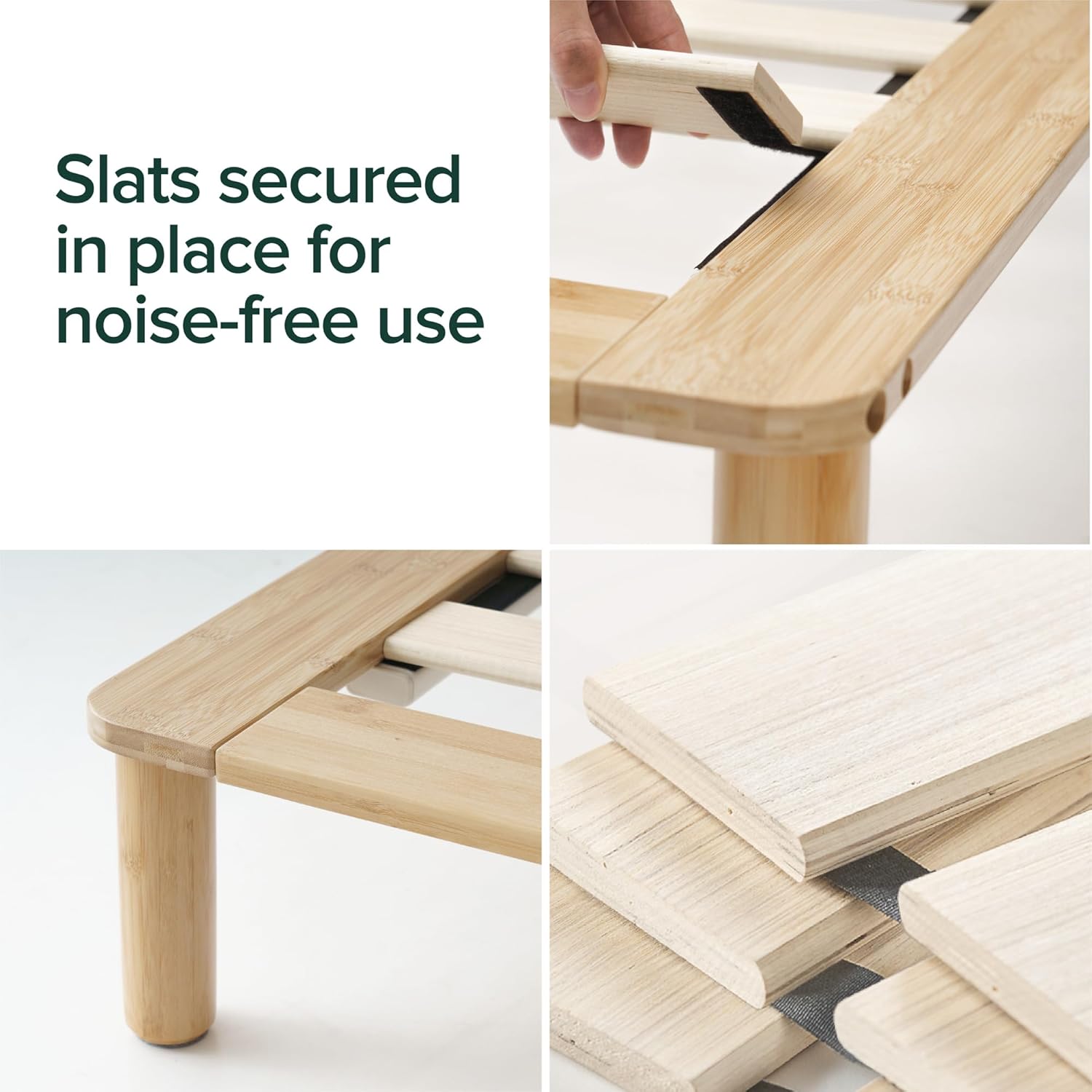 Zinus Queen Bed Frame Arden Bamboo Natural Wood Bed Frames Coastal Nordic, AU-FPWNH2-08Q