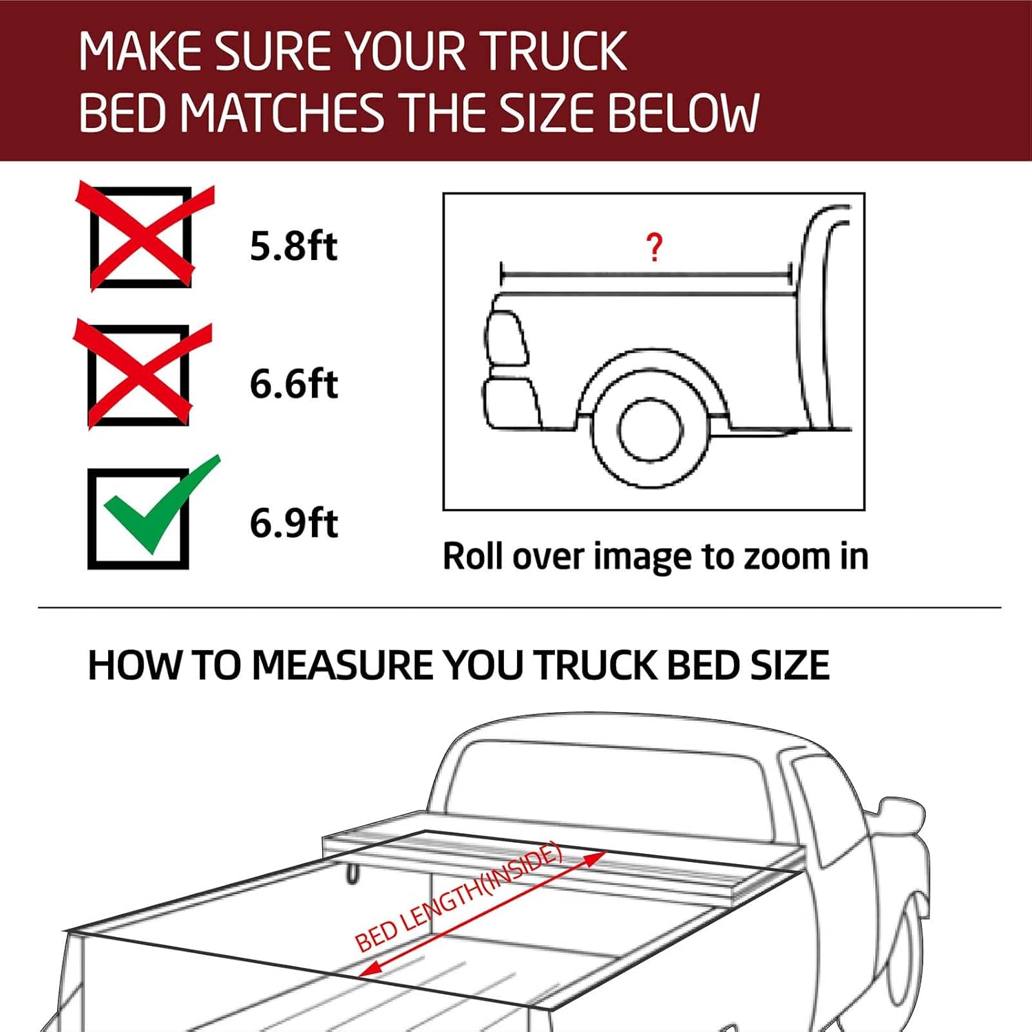 Kikito Professional FRP Hard Tri-Fold Truck Bed Tonneau Cover for 2020-2025 Silverado/Sierra 2500HD 3500HD New Body Style 6.9ft (82.2in) Bed w/o Multi-Flex Tailgate