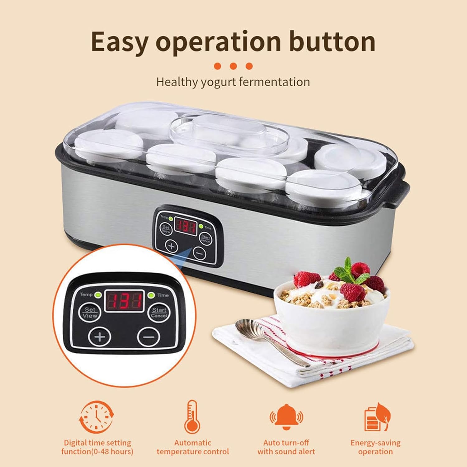 Easy operation button on yogurt maker