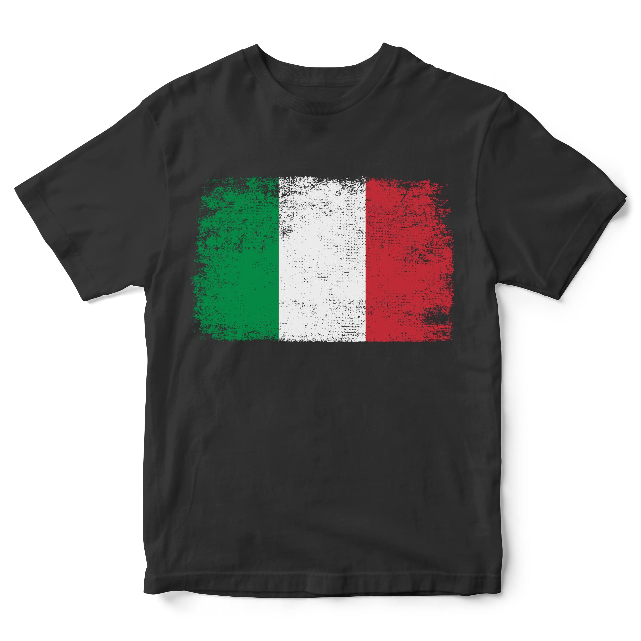 Purple Print House Italy Kids T Shirt Italian Rugby Football Italia Nation Boys and Girls, 9-11 Years, Black