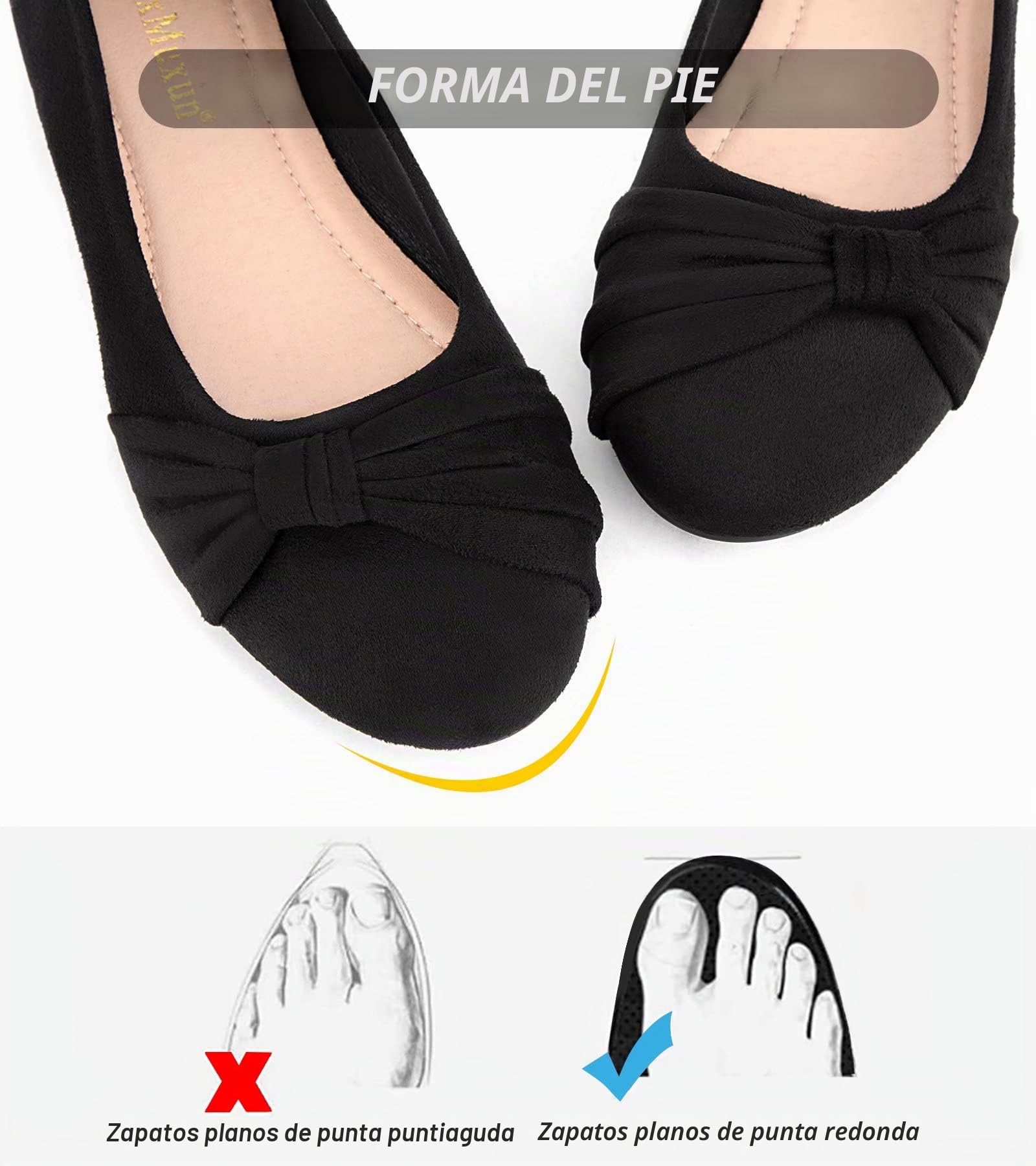 MaxMuxun Señoras cerradas bailarinas mocasín lazo …