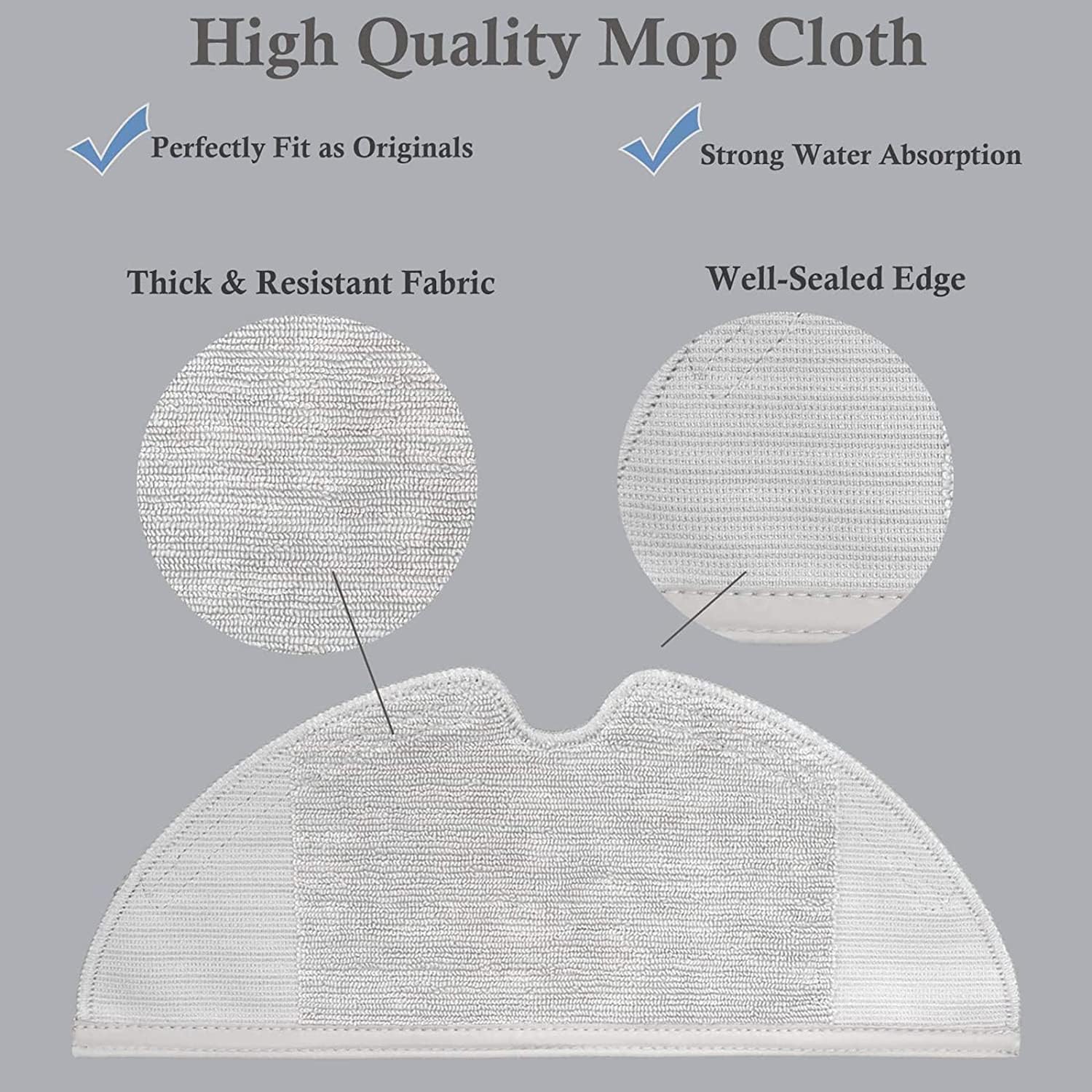 Accessories Kit Compatible for Mi Mijia 1C Robot Vacuum Cleaner, 1 Main Roller Brush & 4 Side Brush & 4 Filter & 4 Mop Cloth