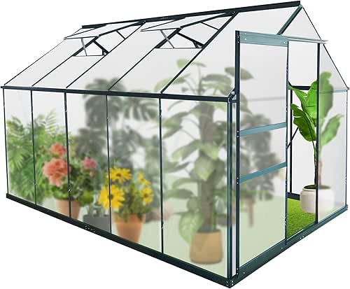 TRY & DO 6'X10' Outdoor Walk-In Greenhouse, Sliding Door, 2