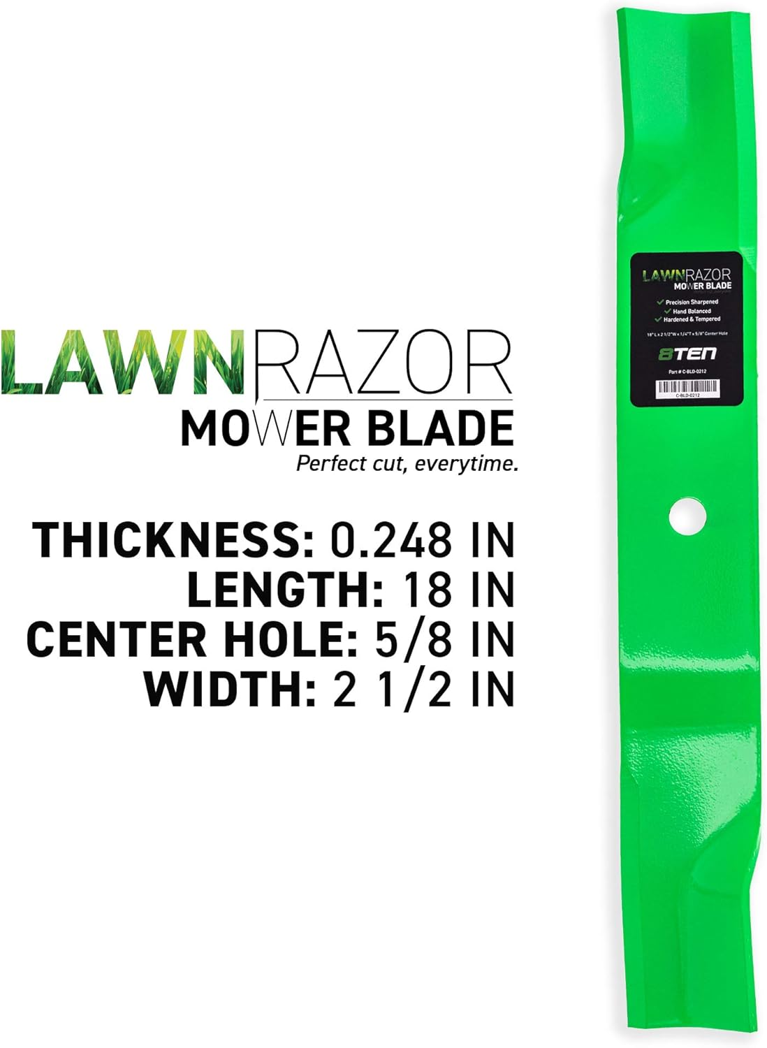 8TEN LawnRAZOR Mower Blade Set for Gravely Pro-Master 152Z Pro-Turn 152 52 inch Deck Zero Turn 00450300 (High Lift)