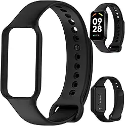 Pulseira para MI Band 8 Active Preto Bracelete em Silicone TPU Regulavel Macia Confortavel e Regulagem para Vários Tamanhos