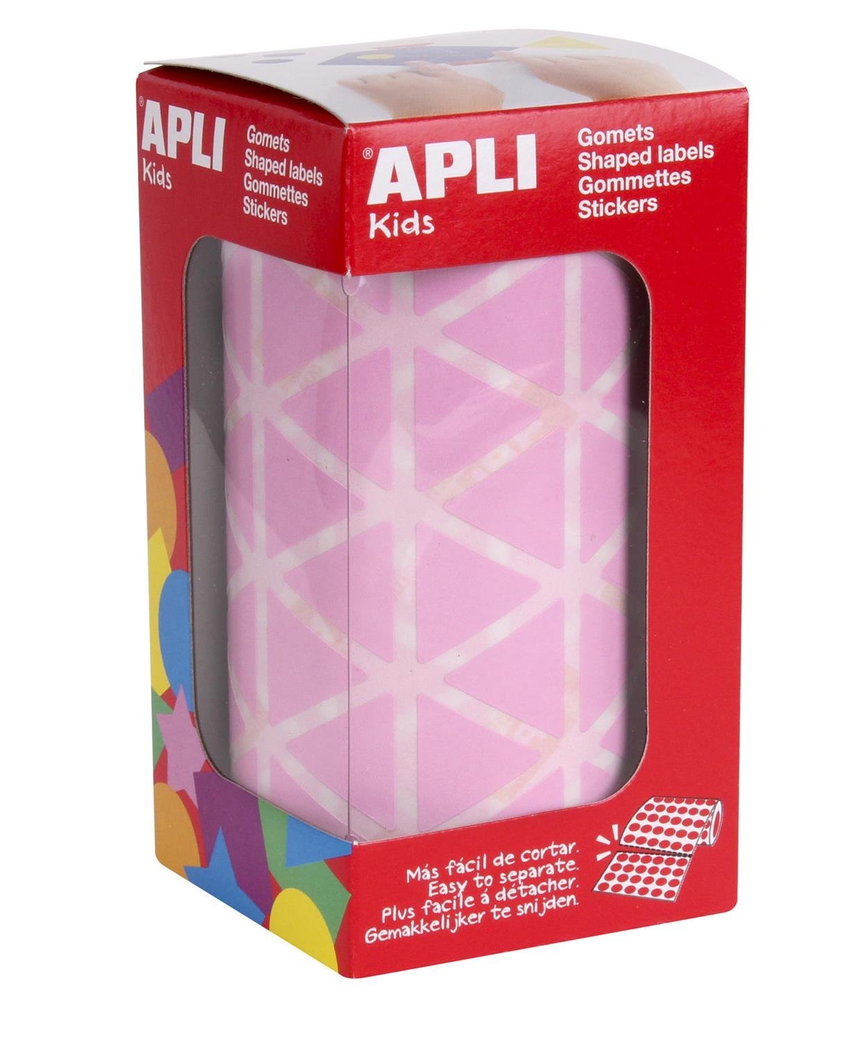 APLI 11494 – Triangular Stickers on Roll – Colour: Pink – Dimensions: 20 mm