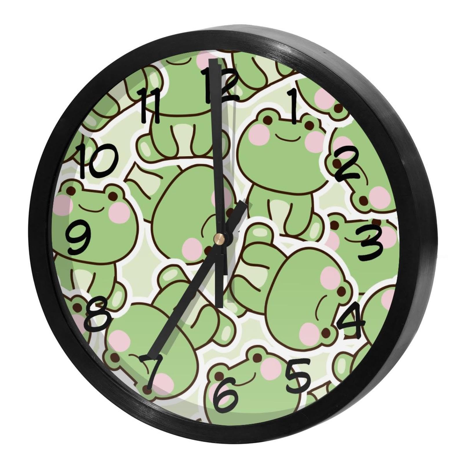 Horloge murale à quartz cadeau enfant décoration chambre grenouille ronde