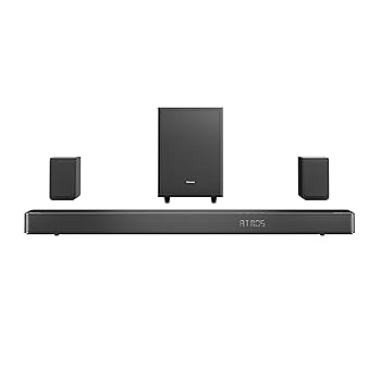 Hisense 5.1.2 Channel 500W Dobly Atmos Soundbar with Wireless Subwoofer, Black