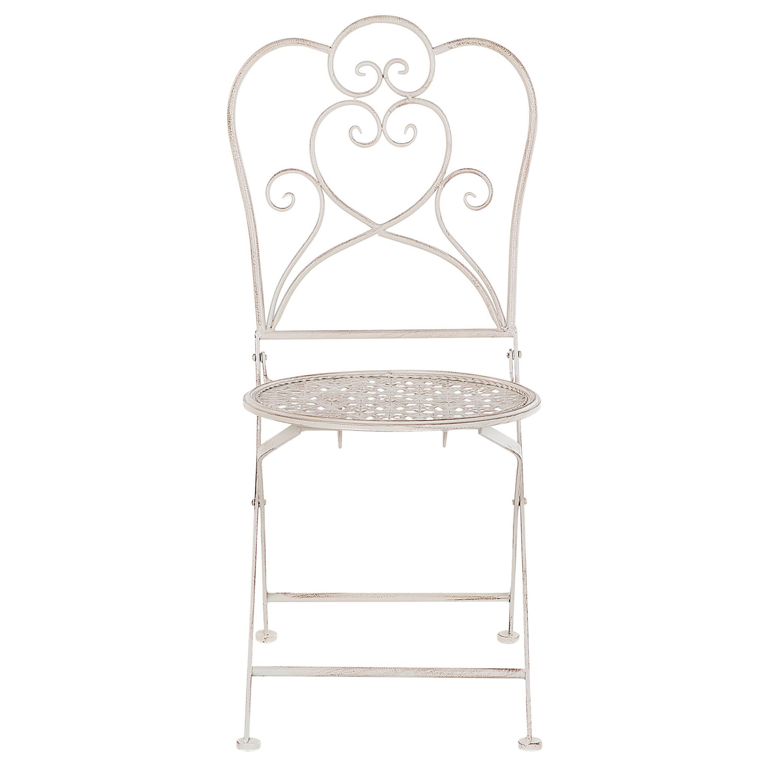 Stilvolles Gartenstuhl Set 2er Set Metall beige klappbar Trieste