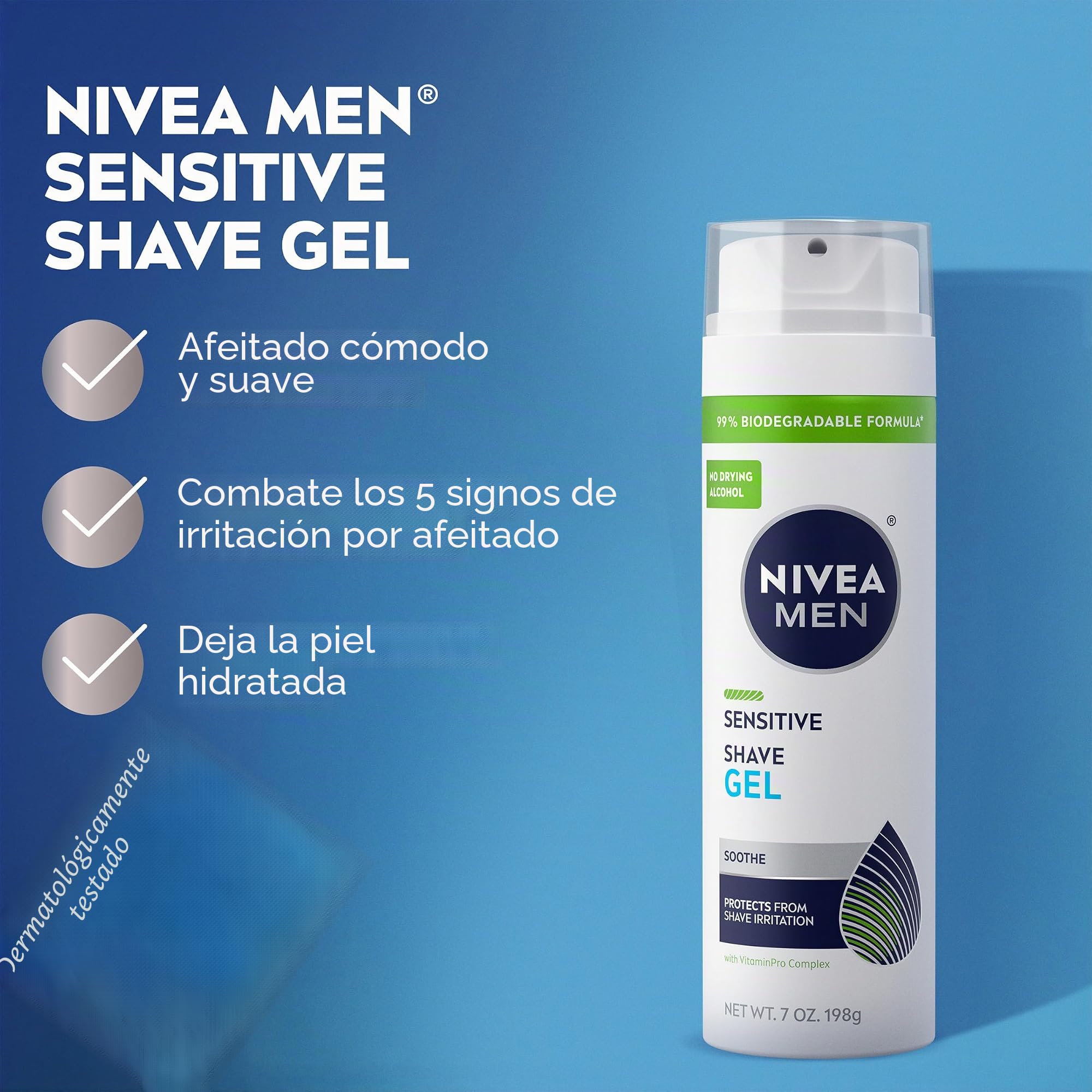 Nivea Men NIVEA uomini rasatura Sensitive Gel - protegge la pelle sensibile Da Shave Irritazione - 7 once. Can (pacchetto di 3)