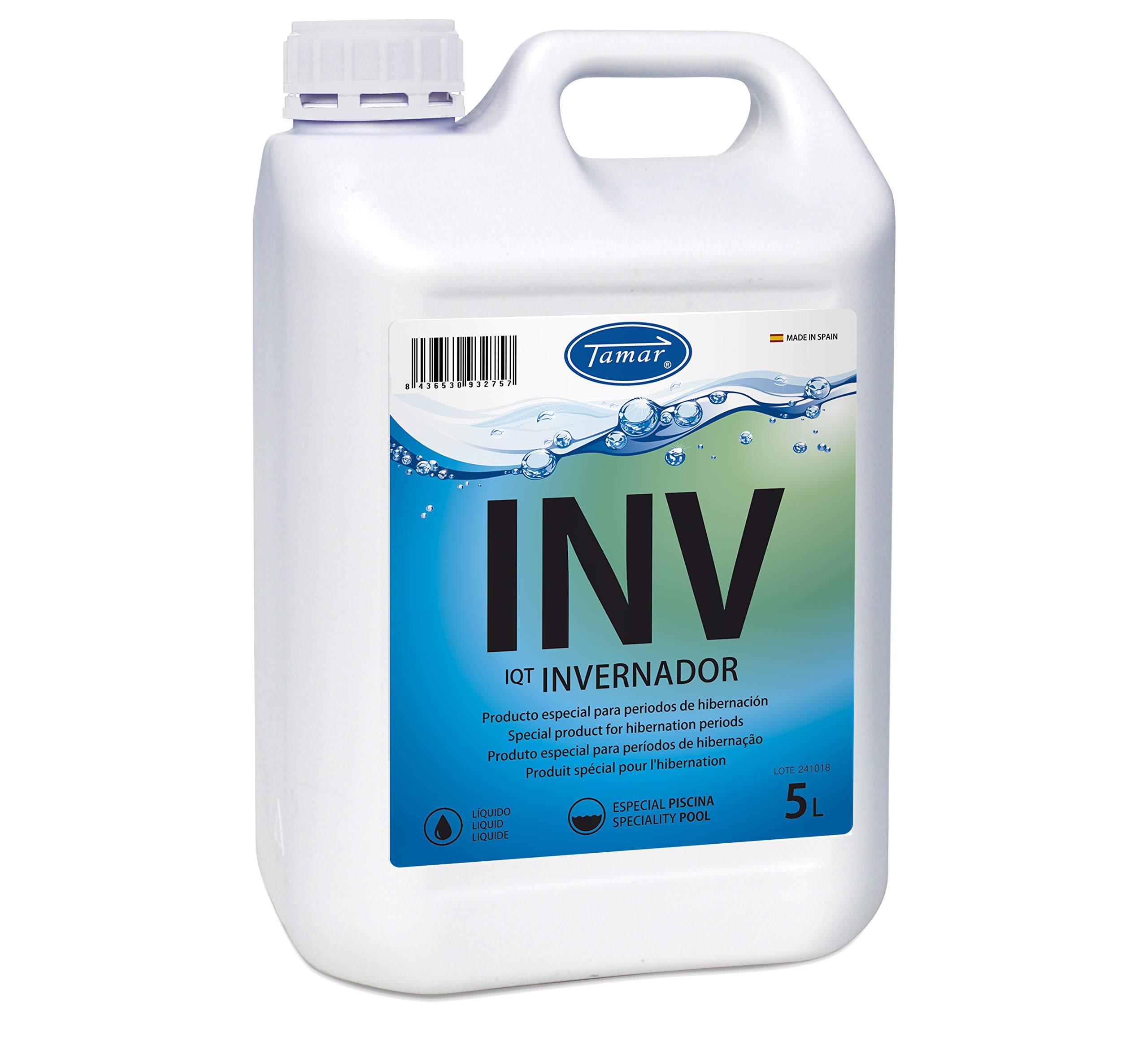 Tamar Invernador Liquido para Piscinas, Invernaje y conservación, alguicida, 5 litros. Pack de 2 Unidades