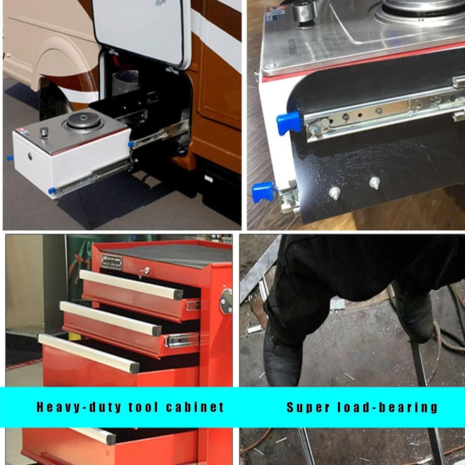 Slitte per cassetti Guida Scorrevole for impieghi gravosi con Blocco, Guida Scorrevole a Estensione Completa, Cuscinetto a Sfere, Cuscinetto 120 kg Guida ad Estrazione Totale(95cm)