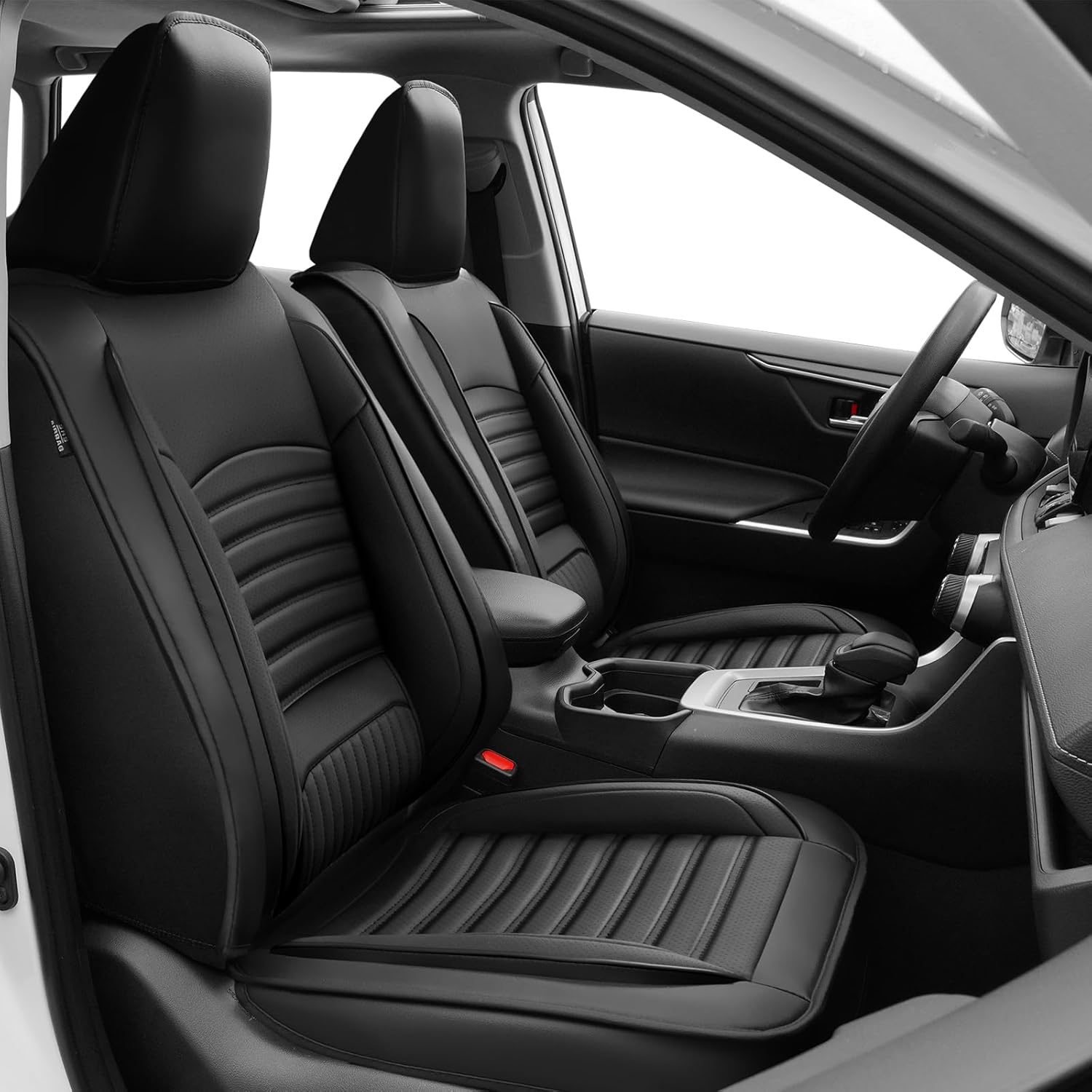 Car seat Covers Compatible with Toyota RAV4 2019-2024 2025 Hybrid SE,XSE,LE,XLE,XLE Premium, Limited Automotive Cushion Protector Replacement, Waterproof Faux Leather(Full Set,Black)