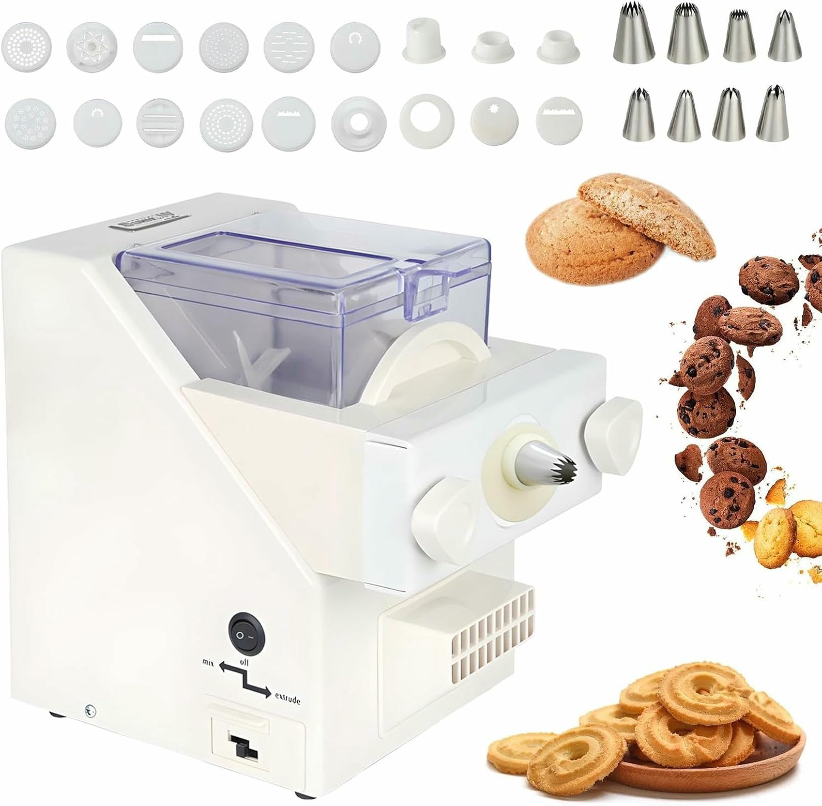 Machine à biscuit 180W automatique avec embout de pochage et moule à gâteau rotatif