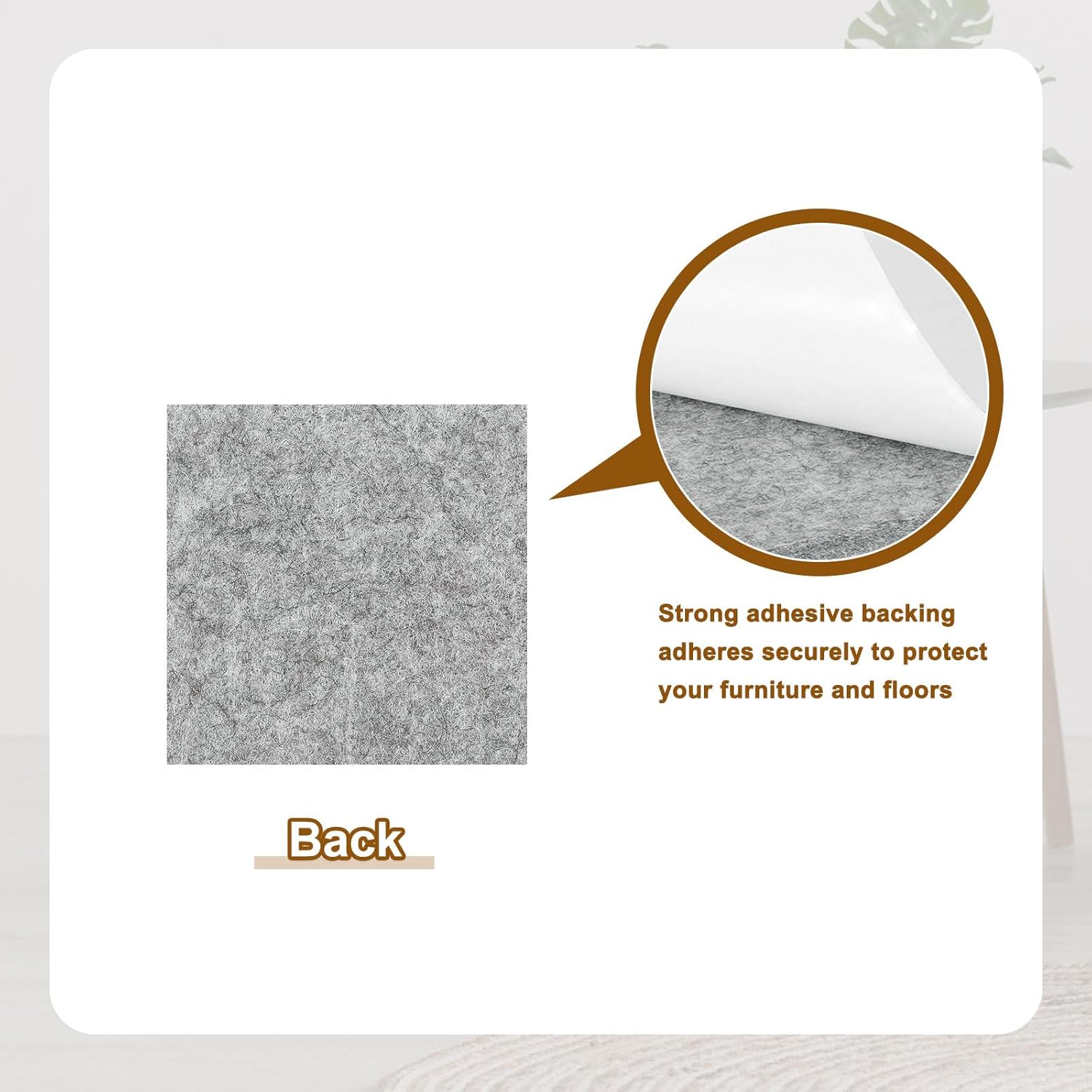 uxcell Felt Furniture Pads, 16Pcs 0.98" x 0.98" Adhesive Backed Felt Non-Slip Anti-Scratch Chair Leg Protectors for Protecting Hardwood Floor, Grey