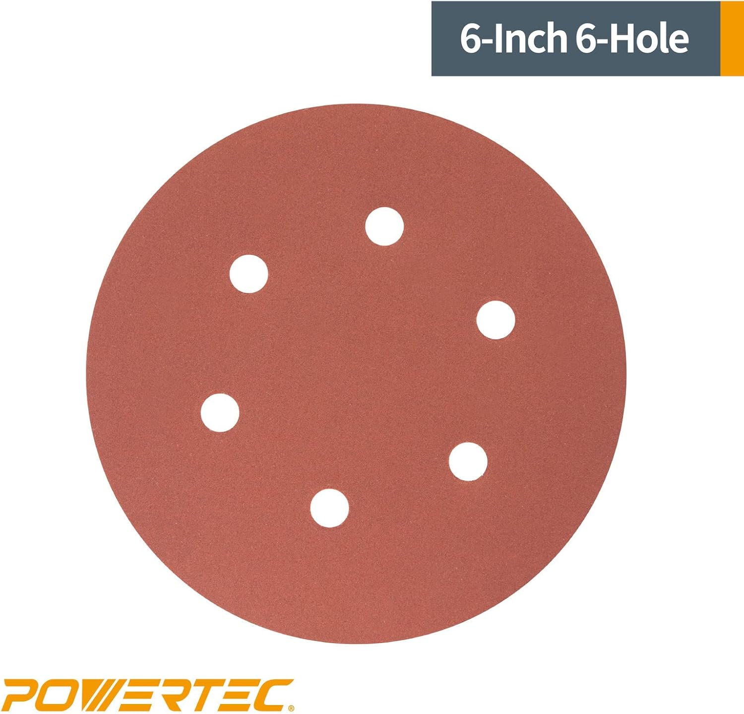 POWERTEC 45204 6 Hole Hook and Loop Sanding Disc, 6-Inch, Premium Aluminum Oxide 40 Grit Sandpaper - 25 PK : Sports & Outdoors