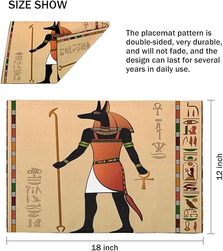 Miniatura 4 de Juego de 4 manteles individuales africanos, lavables, impermeables, para fiestas, hogar, decoración de mesa de comedor, 18 x 12 pulgadas