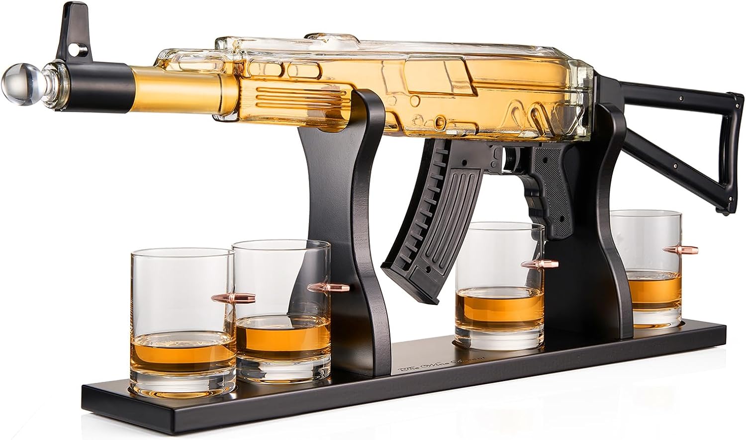 Gun Whiskey Decanter Set Limited Edition, Silencer Stopper 710 ml & 4 10.5oz