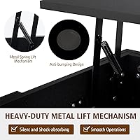 Vista 7 de Tangkula Mesa auxiliar elevable, mesa de cóctel con escritorio elevable, escritorio de café con compartimento de almacenamiento oculto, mesa de té